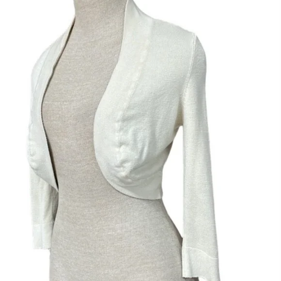 **SOLD**Eliza J Bolero Cardigan Women's Cropped Shrug Sweater Open Front XS - Picture 5 of 14